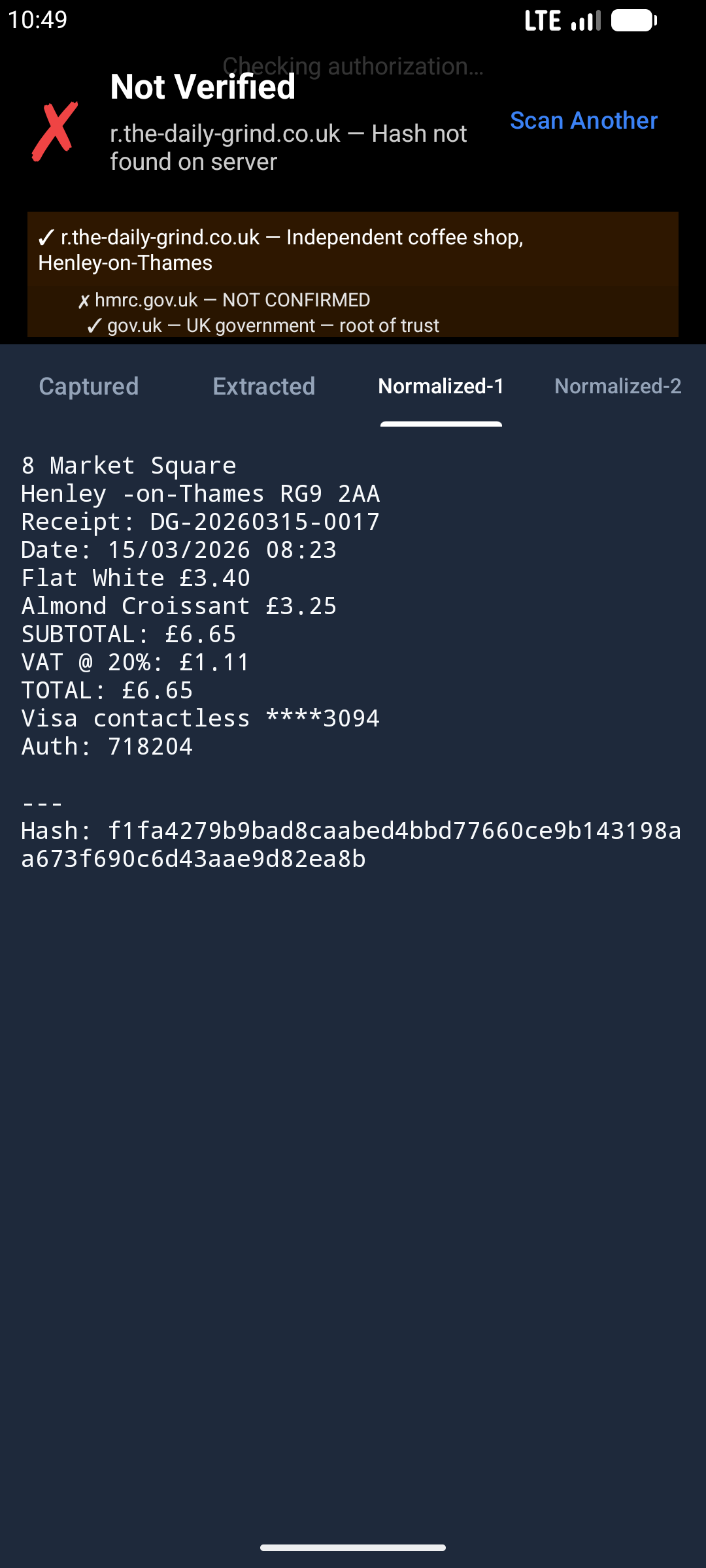 Android: normalized candidate 1