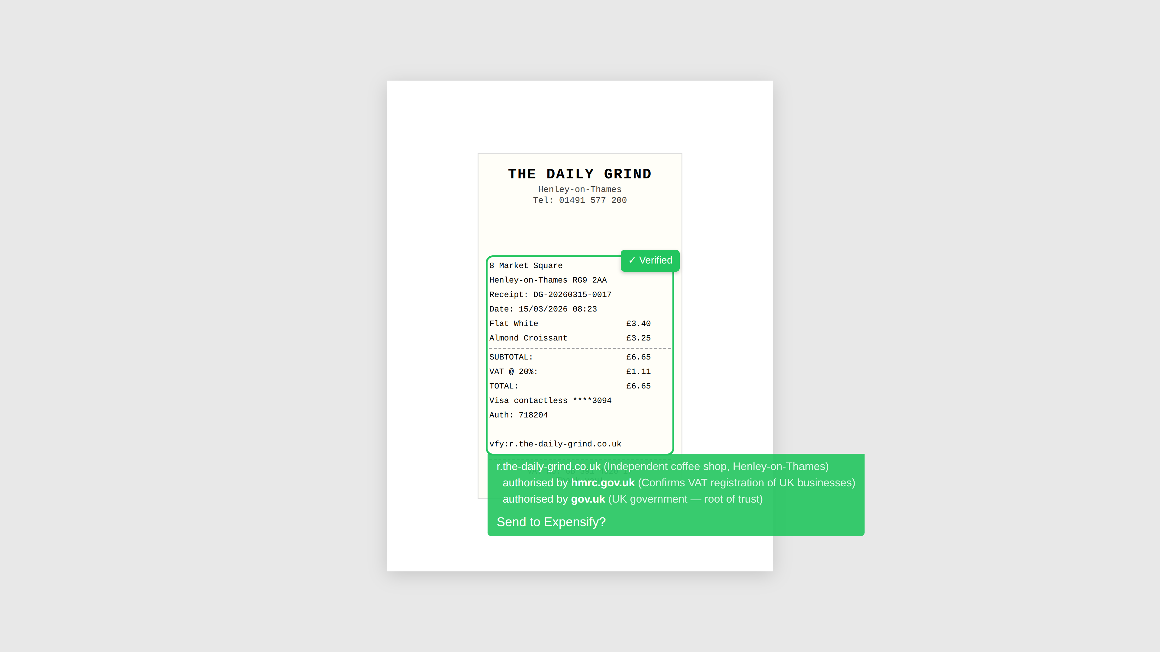 After: receipt verified