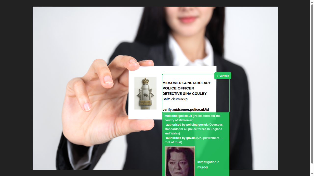 After: verification banner shown