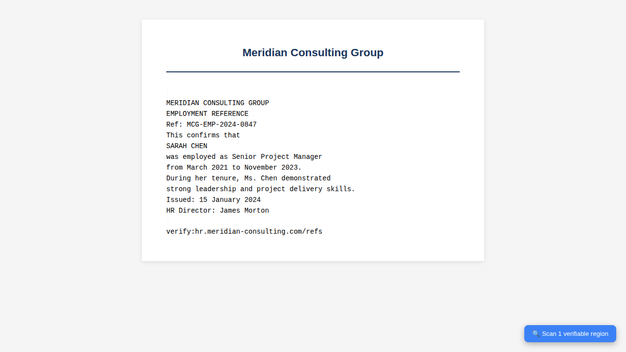 Before: employment reference