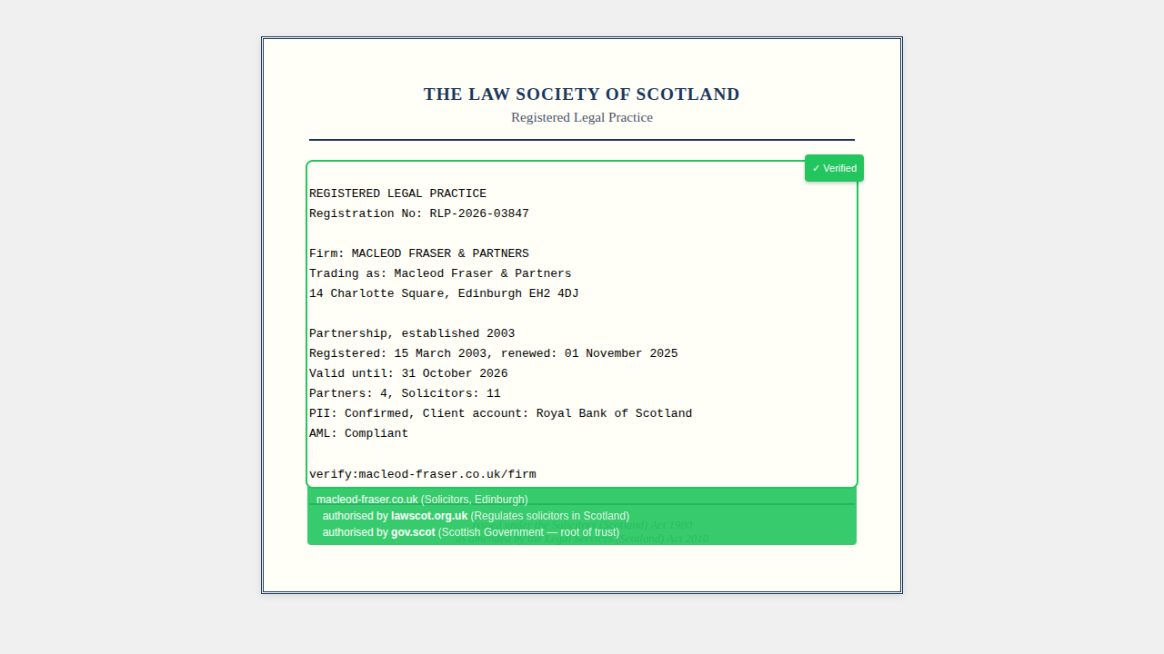 After: firm verified