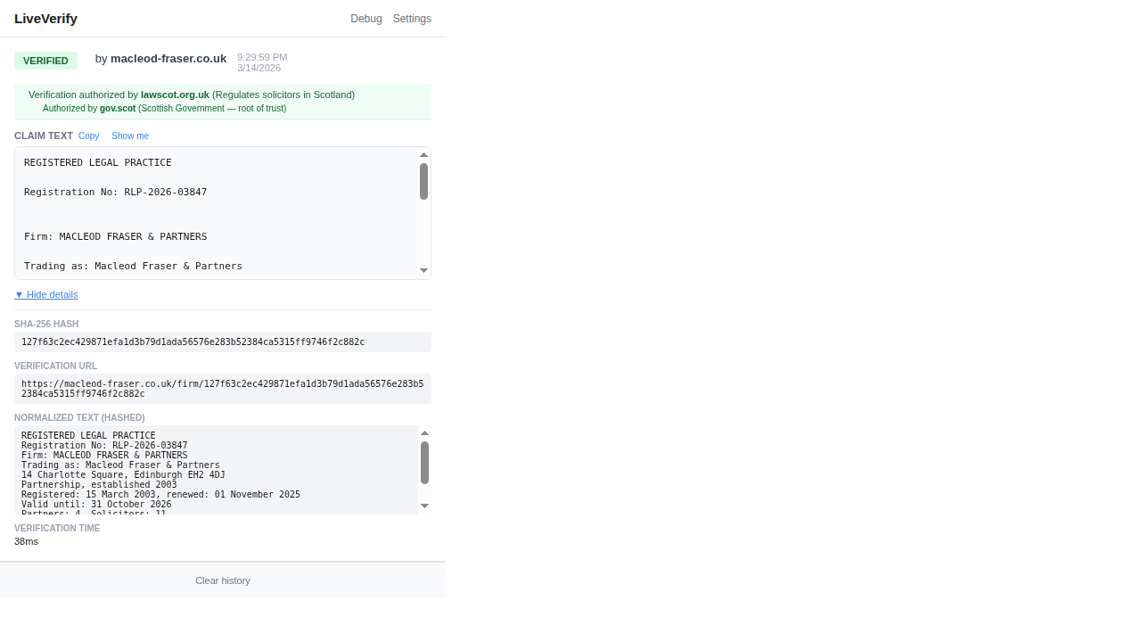 Extension popup with firm chain